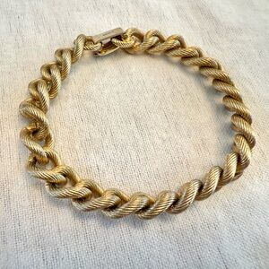 Vintage Napier Chunky Gold Rope Link Bracelet